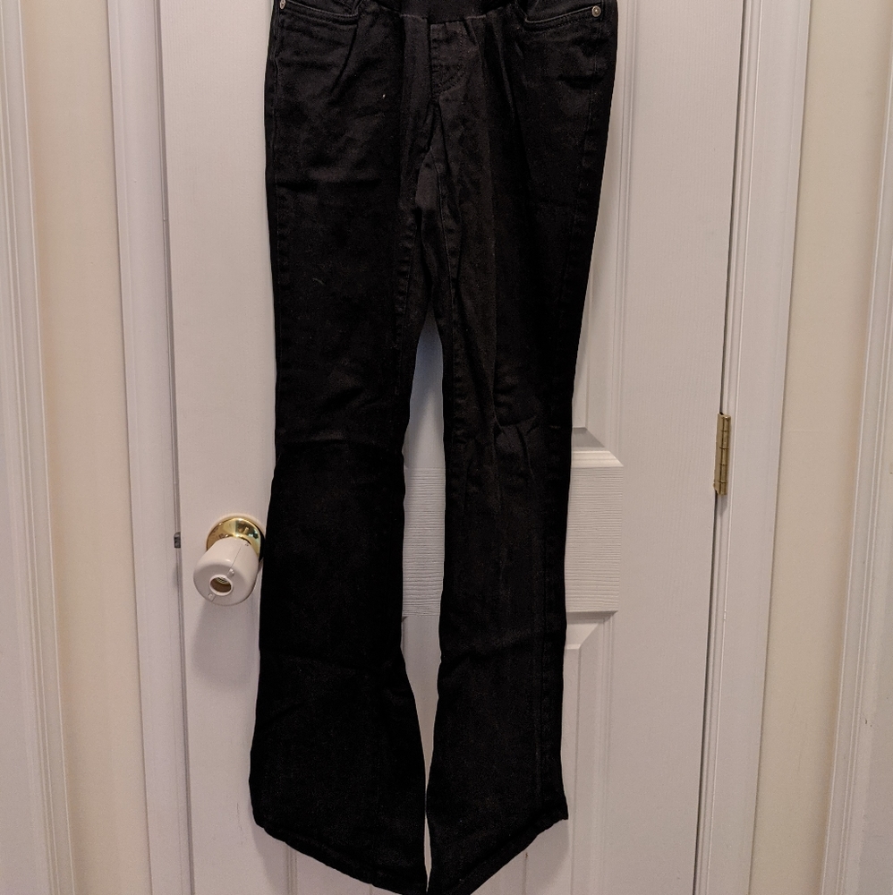 Maternity black flare leg soft stretch jeans